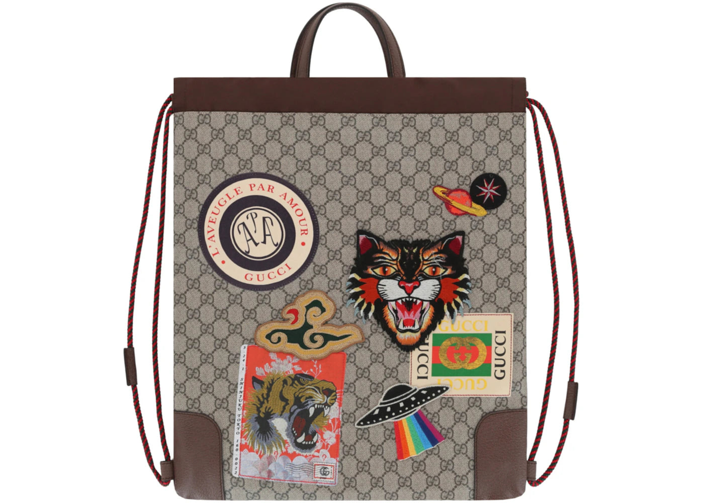 Gucci GG Supreme Monogram Courier Backpack Beige/Multi