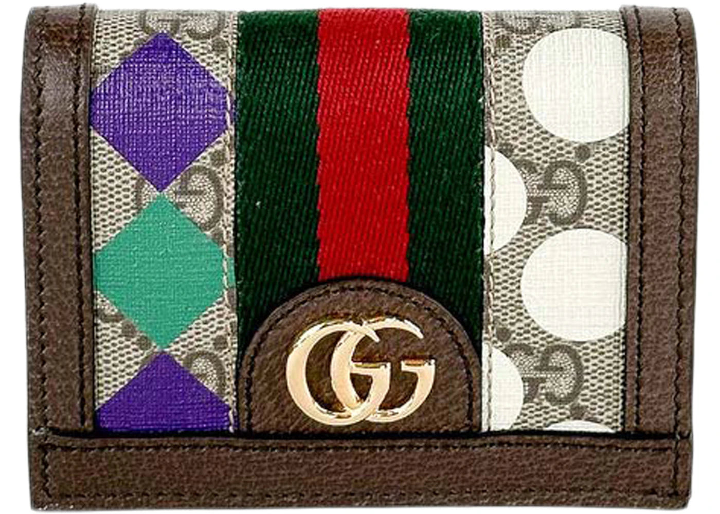 Gucci GG Supreme Ophidia Card Case Brown Multi