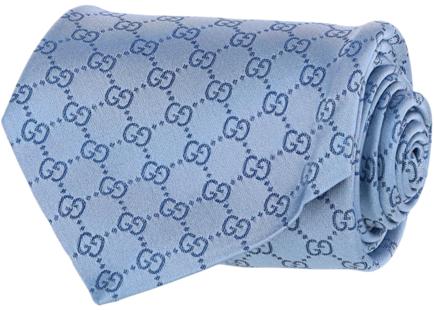 Gucci GG Supreme Silk Tie Light Blue