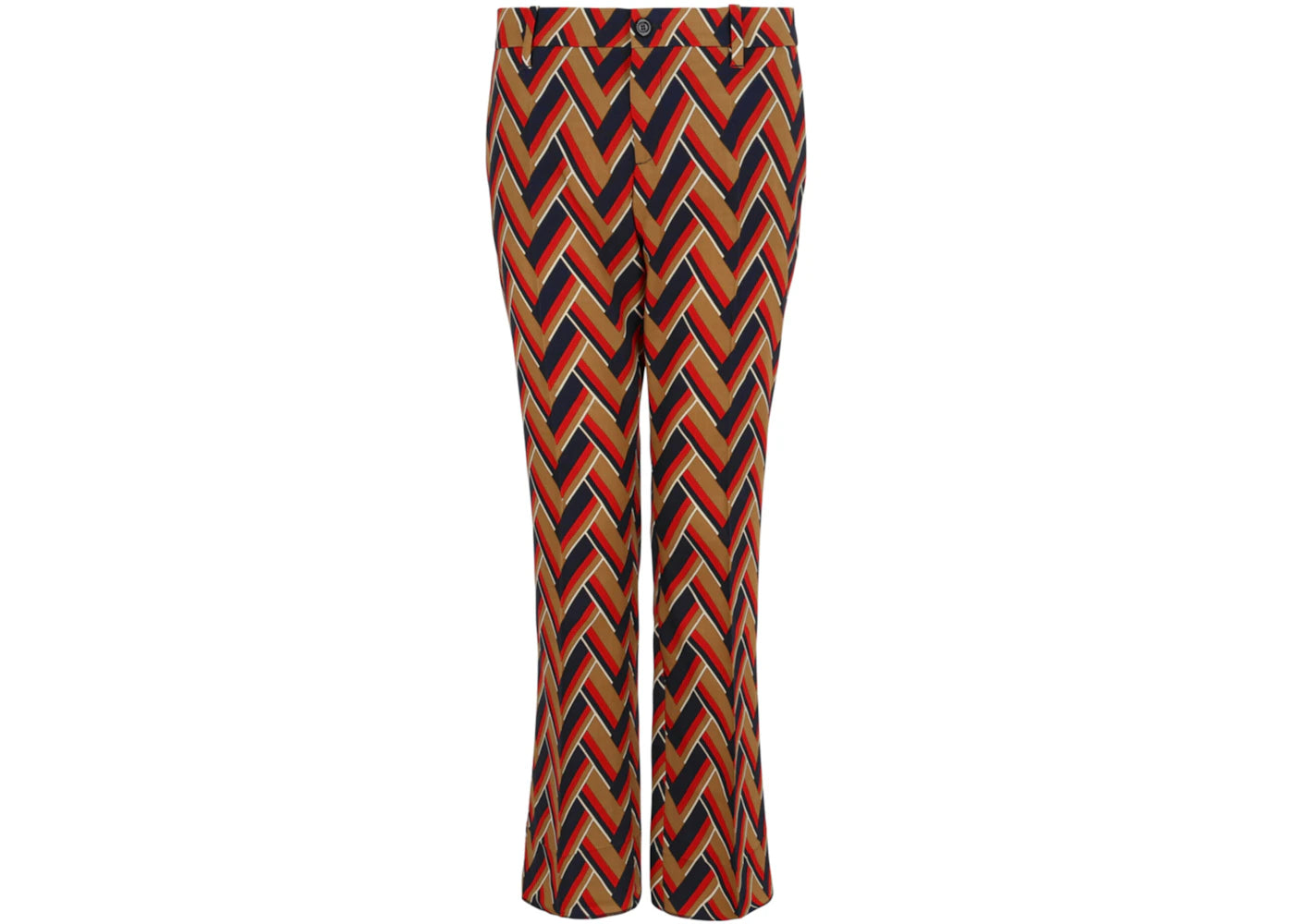 Gucci Geo Printed Boot Cut Pants Print Camel