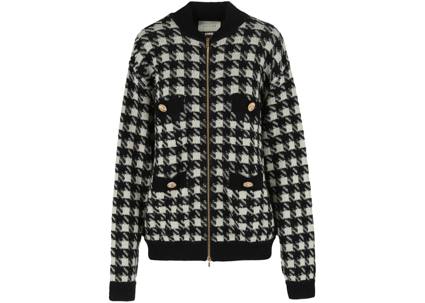 Gucci Gucci Houndstooth Bomber Jacket Ivory/Black