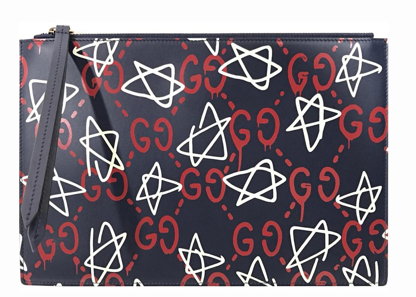 Gucci GucciGhost Pouch Graffiti Print Navy/Multicolor