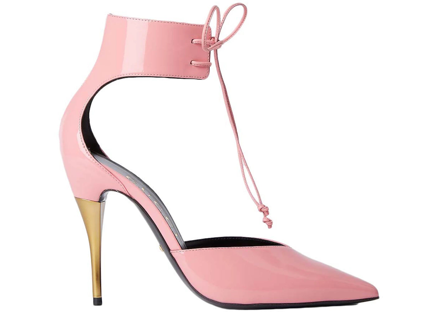 Gucci High Heel Pump Patent Leather with Ankle Cuff Pink (Women's)