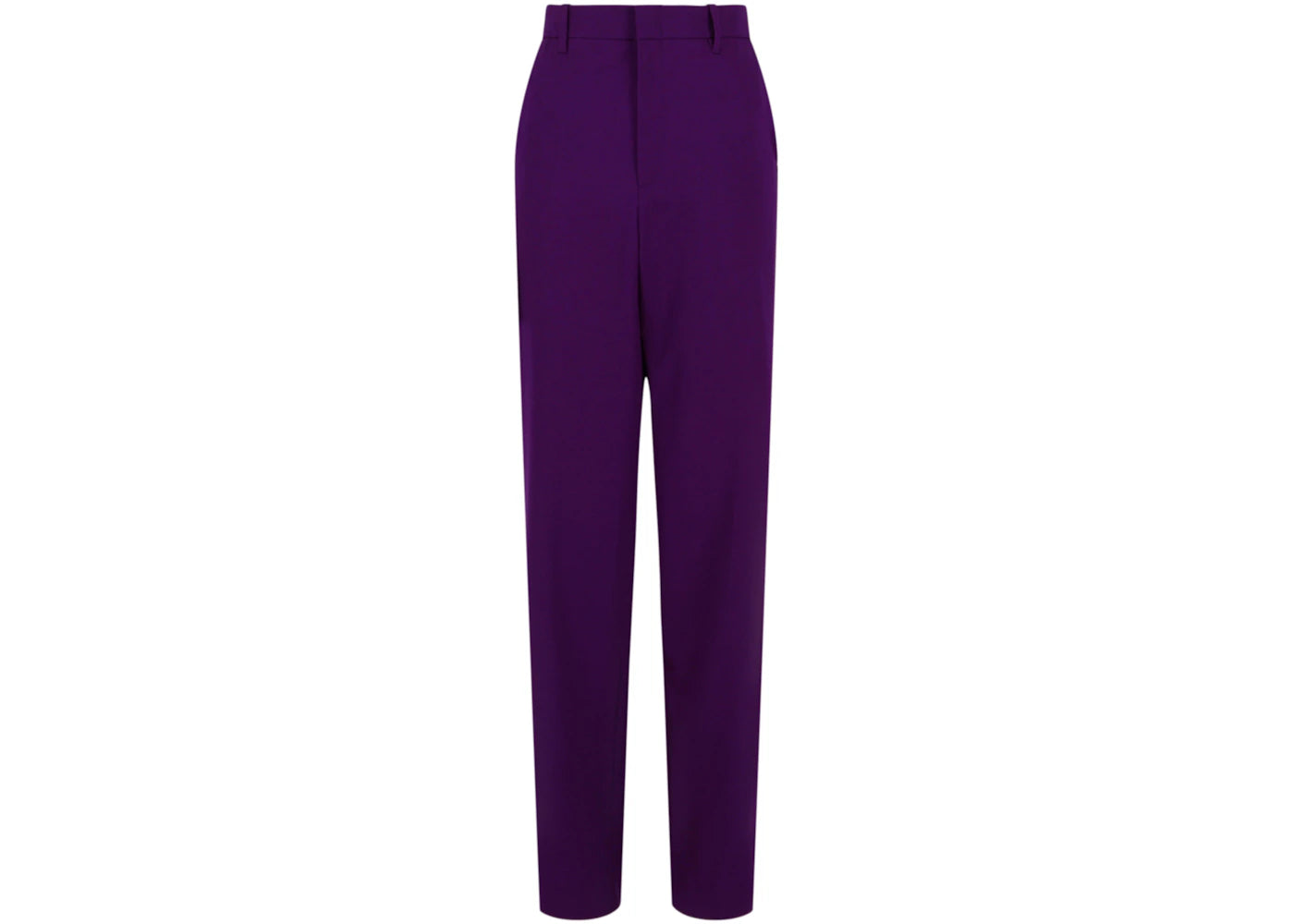 Gucci High Rise Wool Blend Trousers Shiny Purple