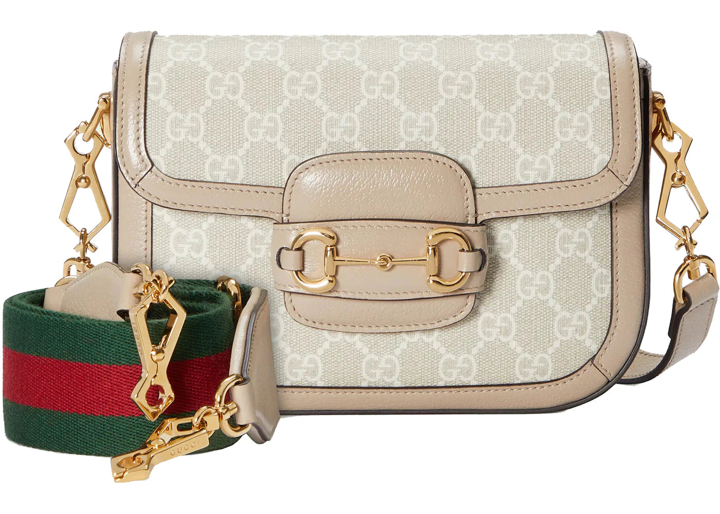 Gucci Horsebit 1955 GG Mini Bag Beige/White