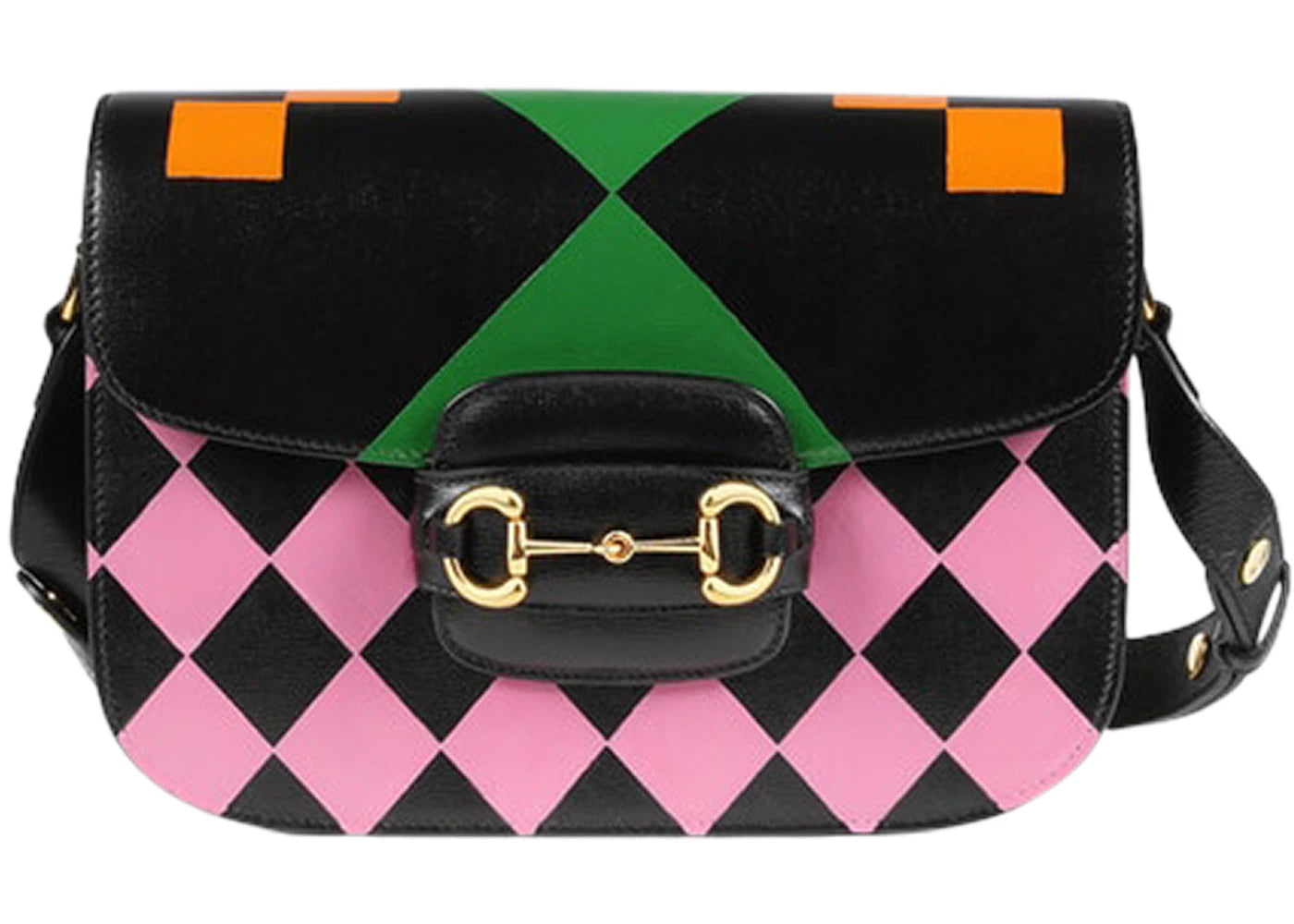 Gucci Horsebit 1955 Shoulder Bag Geometric Print Black/Multi