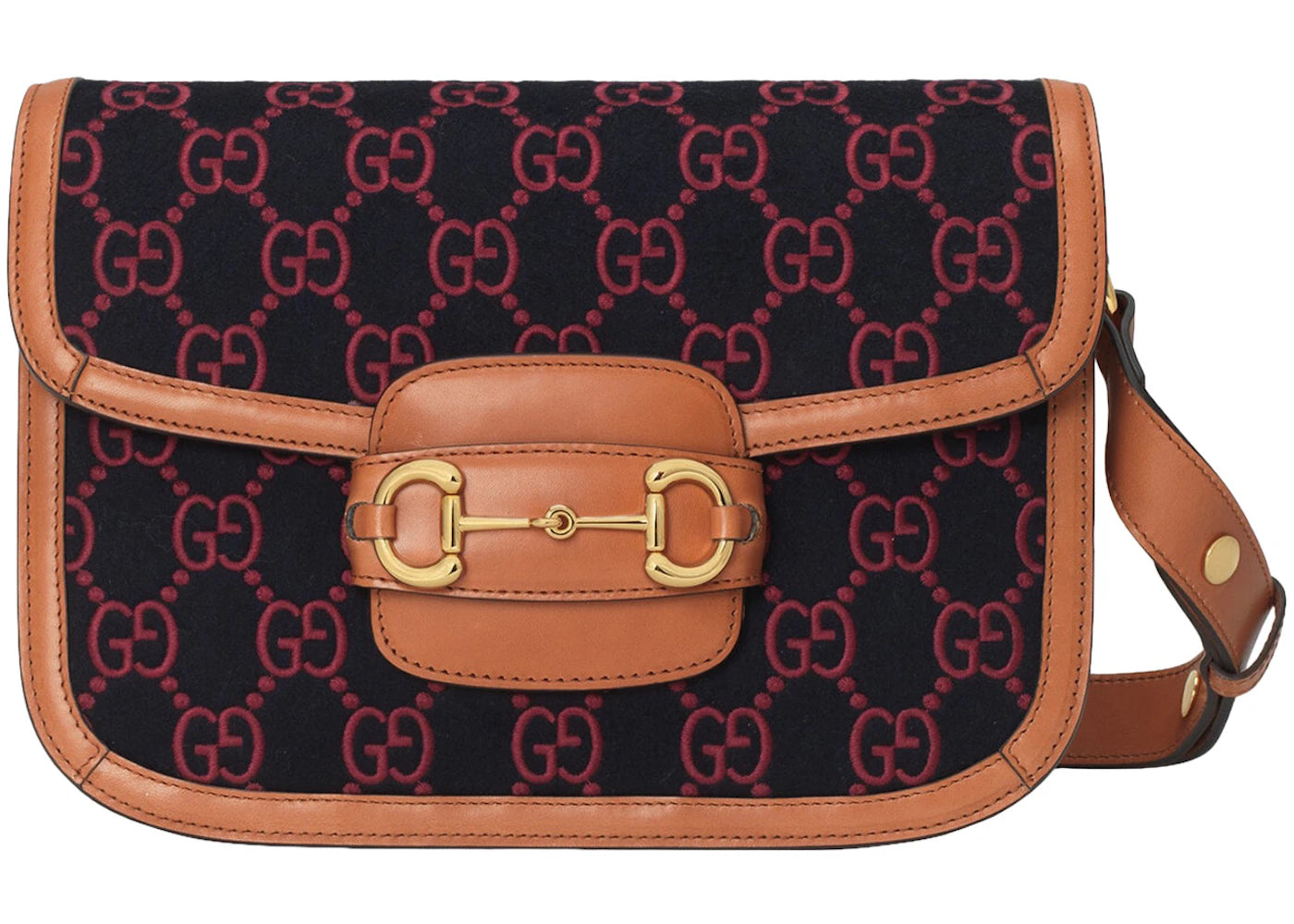 Gucci Horsebit 1955 Shoulder Bag Small Dark Blue/Red/Brown