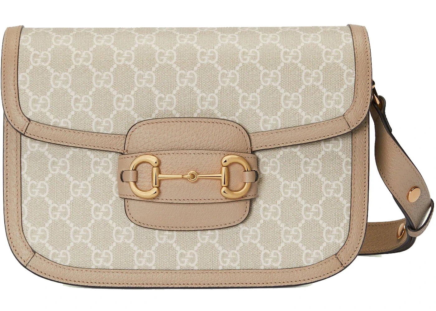 Gucci Horsebit 1955 Small Bag Beige/White