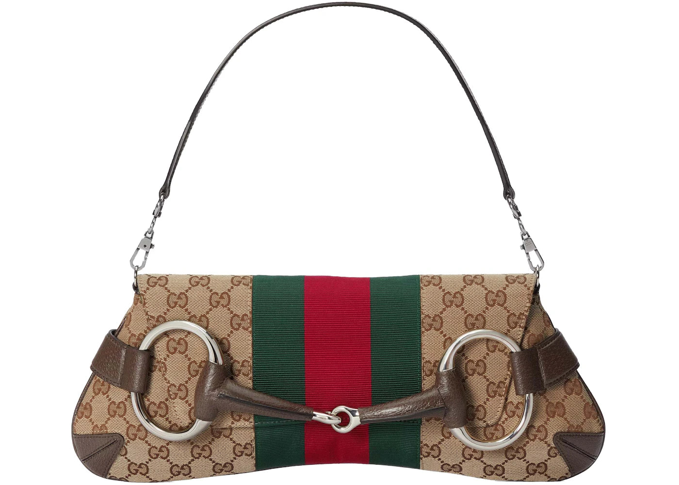 Gucci Horsebit Chain Medium Shoulder Bag Beige/Ebony