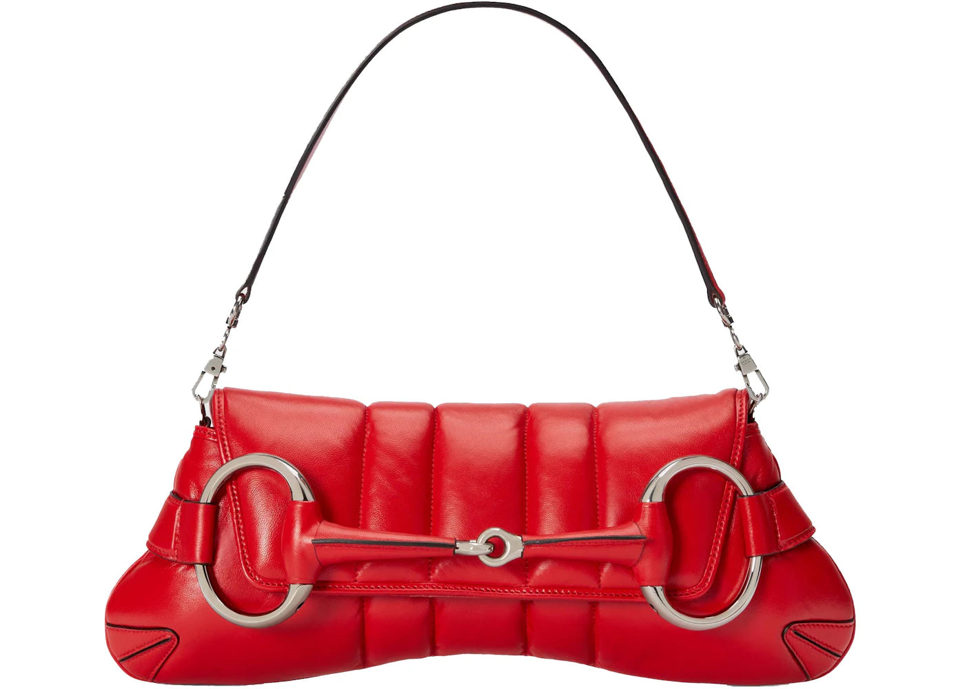 Gucci Horsebit Chain Medium Shoulder Bag Red