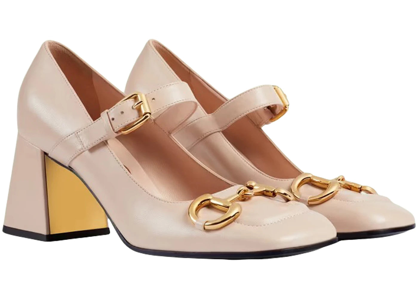 Gucci Horsebit Strap 75mm Pump Light Pink Leather