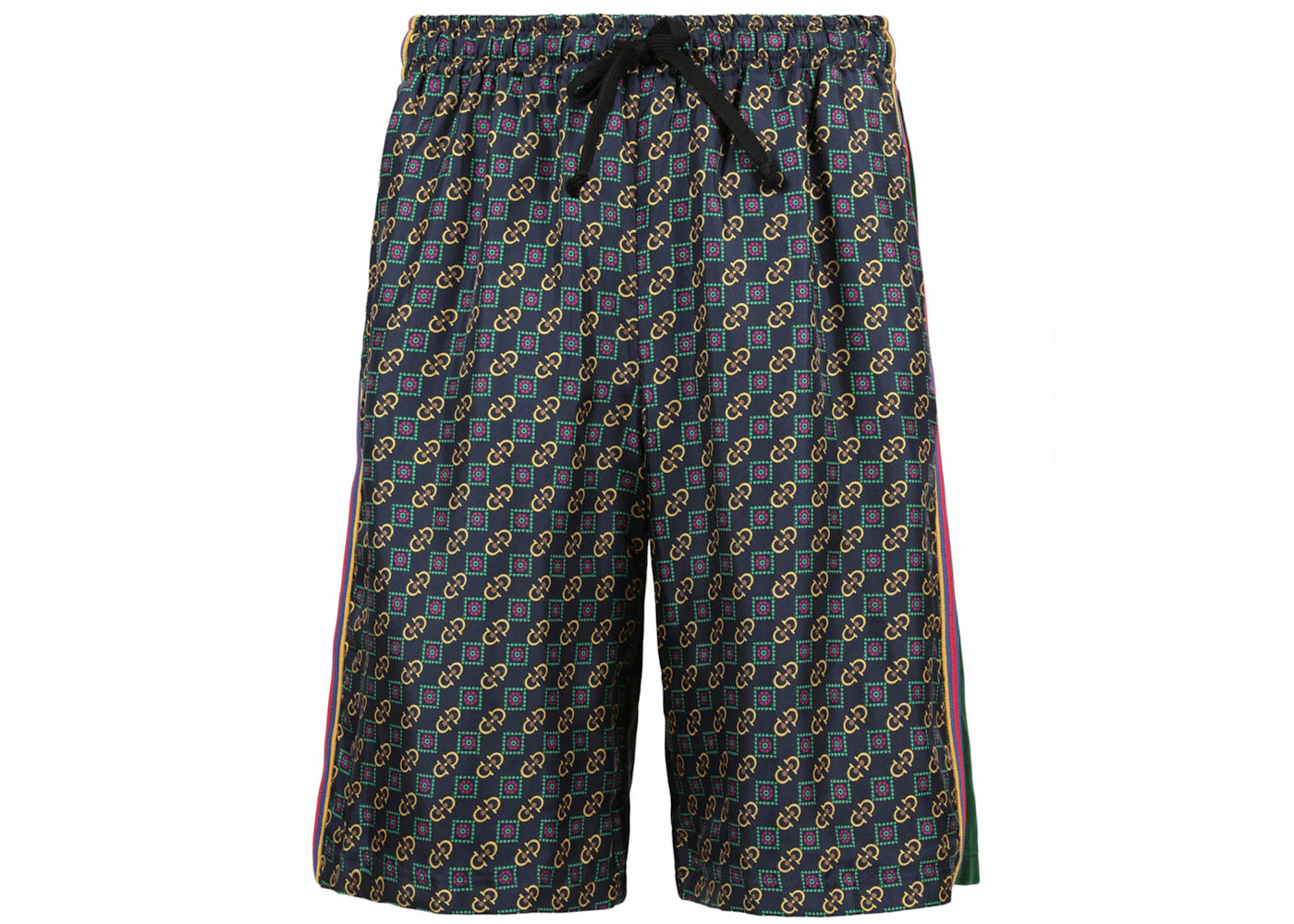 Gucci Horsebit and Basketweave Cotton Shorts Dark Blue