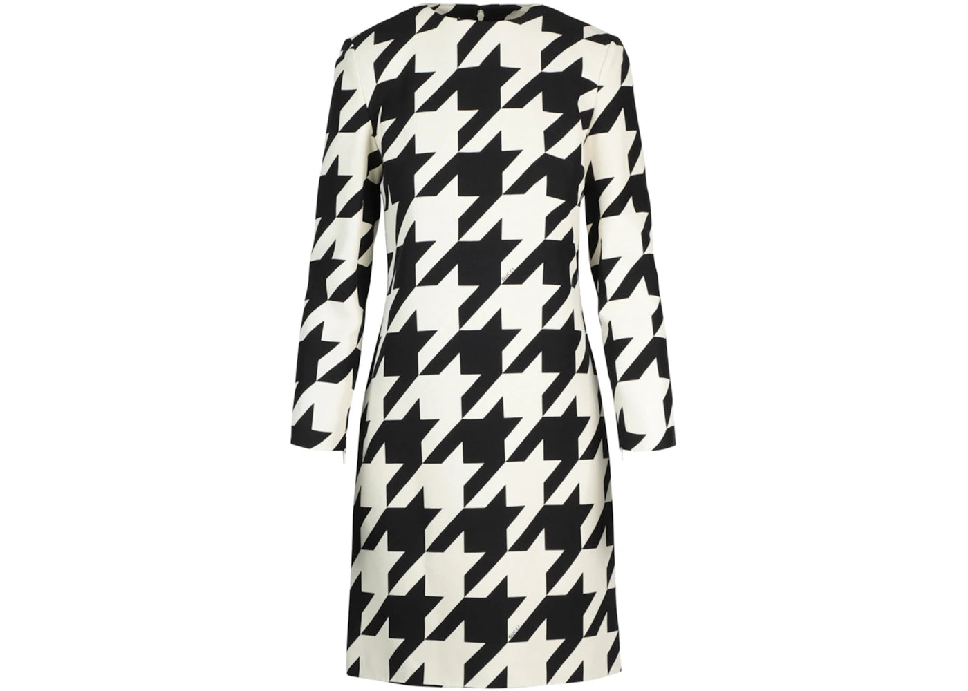 Gucci Houndstooth Long Sleeve Shift Dress Multi