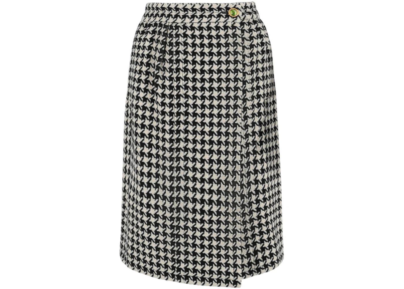Gucci Houndstooth Tweed Skirt White