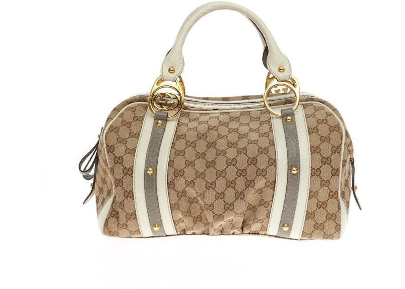 Gucci Interlocking G Boston Bag GG Supreme Medium Beige/Ebony