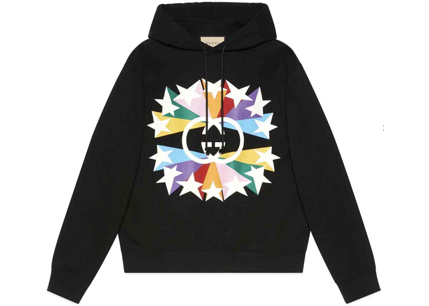 Gucci Interlocking G Graphic-Print Hoodie Black/Multicolor