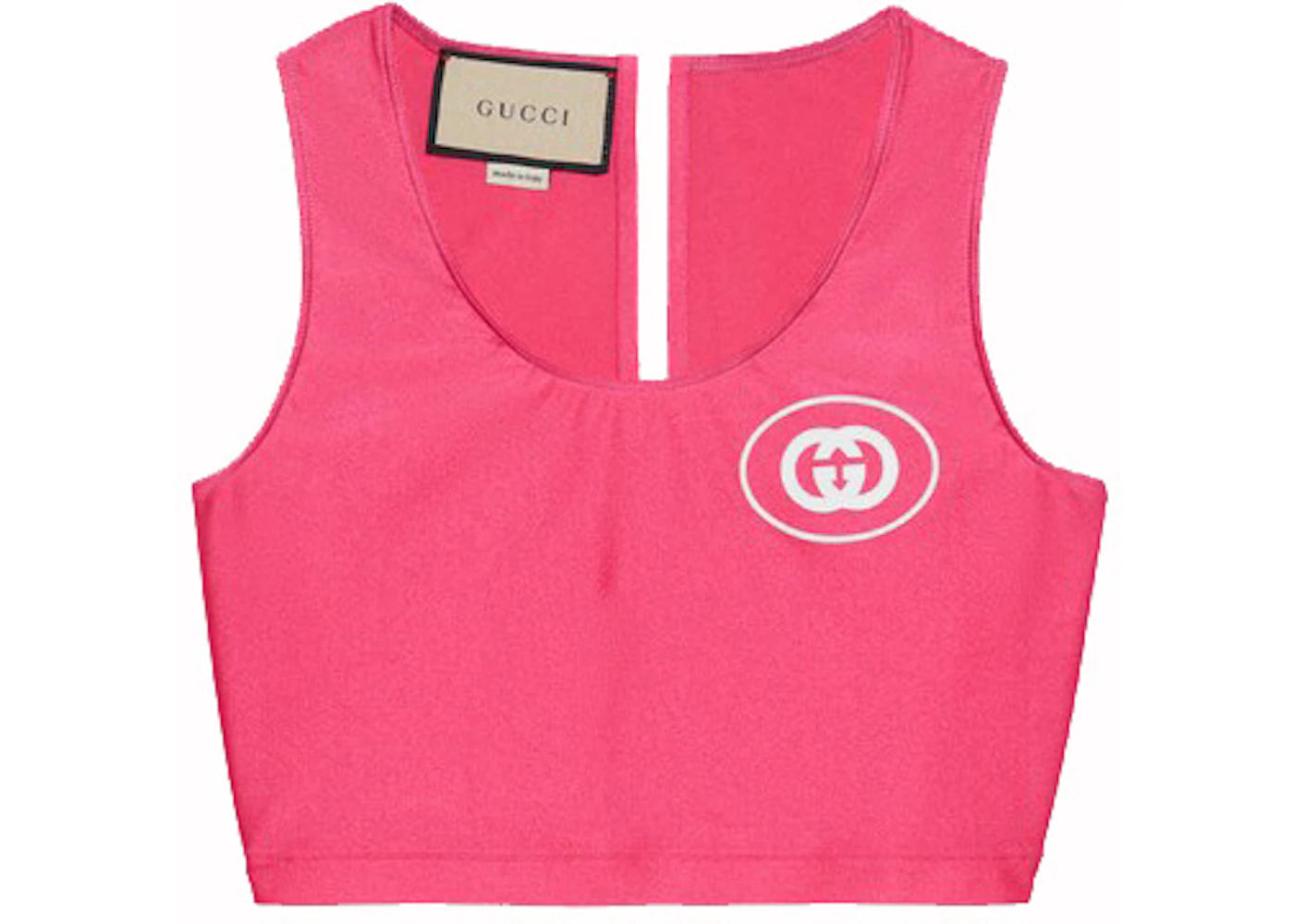Gucci Interlocking G Jersey Crop Top Pink