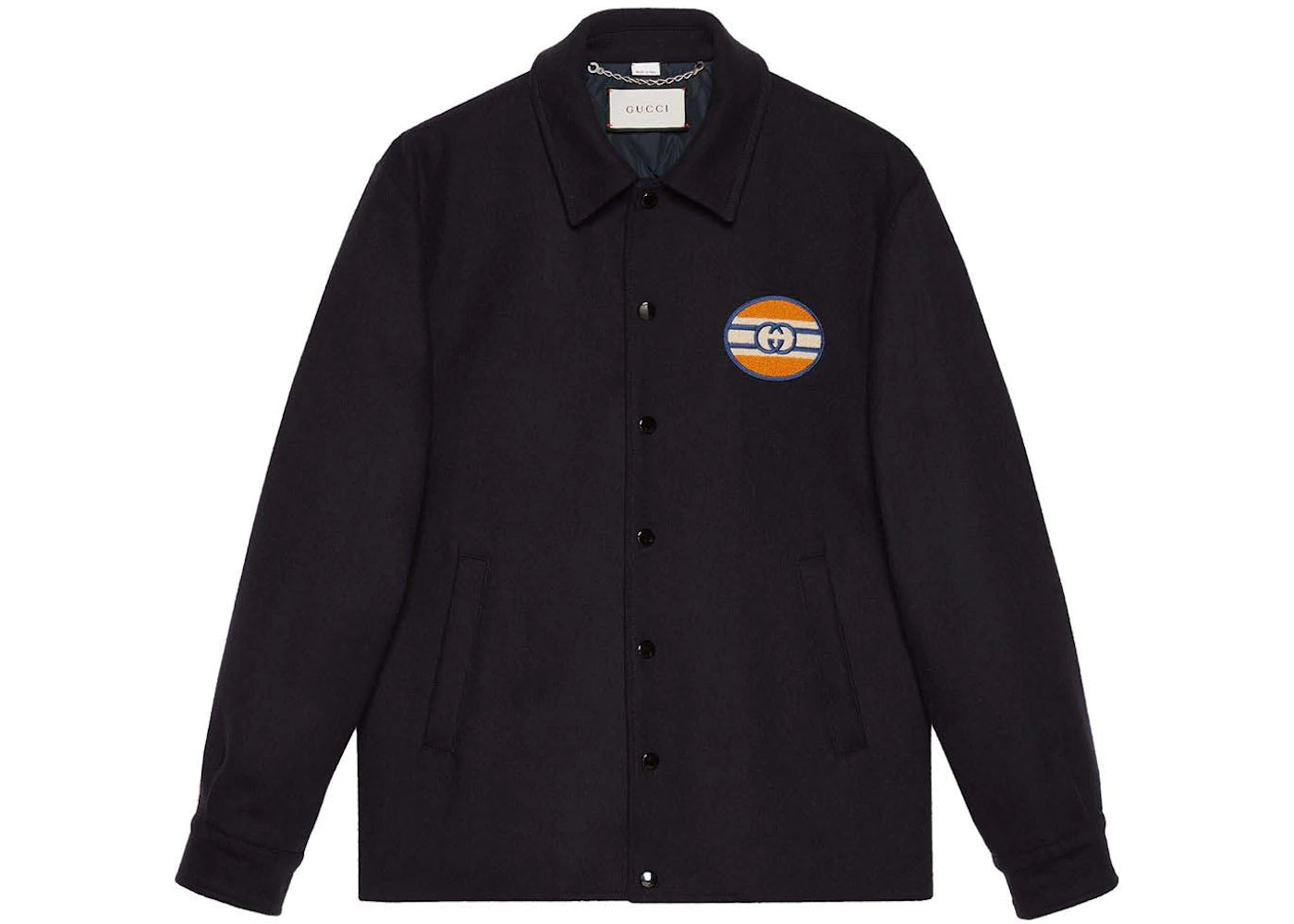 Gucci Interlocking G Patch Windbreaker Dark Blue