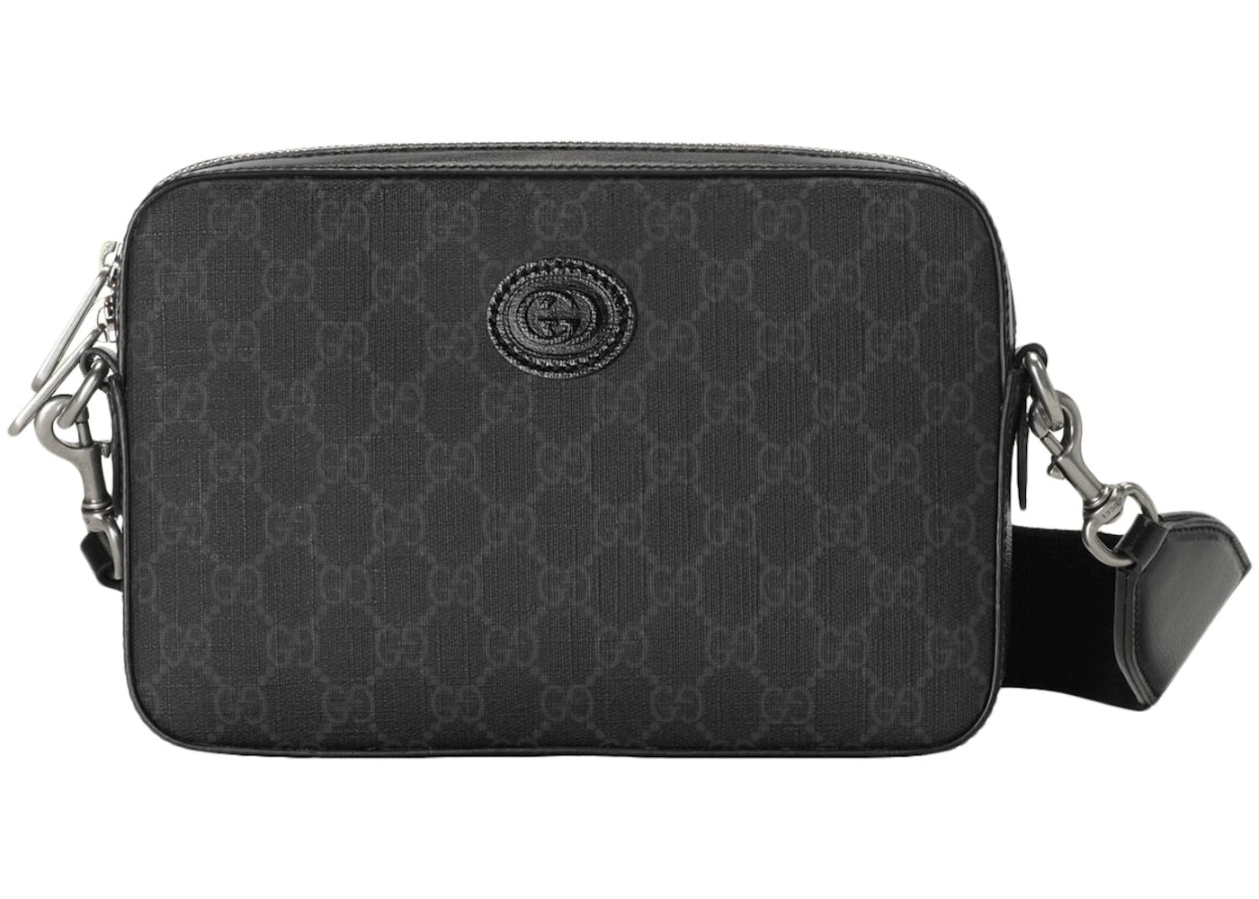 Gucci Interlocking G Shoulder Bag GG Supreme Canvas Black/Grey