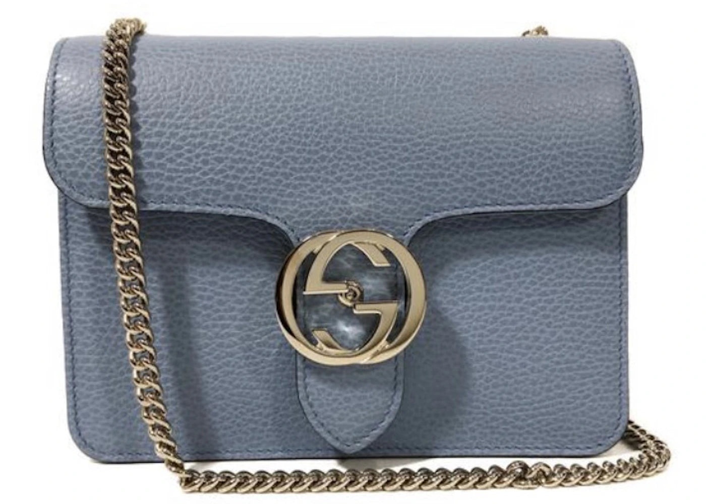 Gucci Interlocking G Shoulder Bag Small Mineral Blue