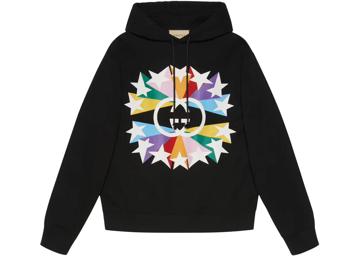 Gucci Interlocking G Star Burst Print Cotton Sweatshirt Black