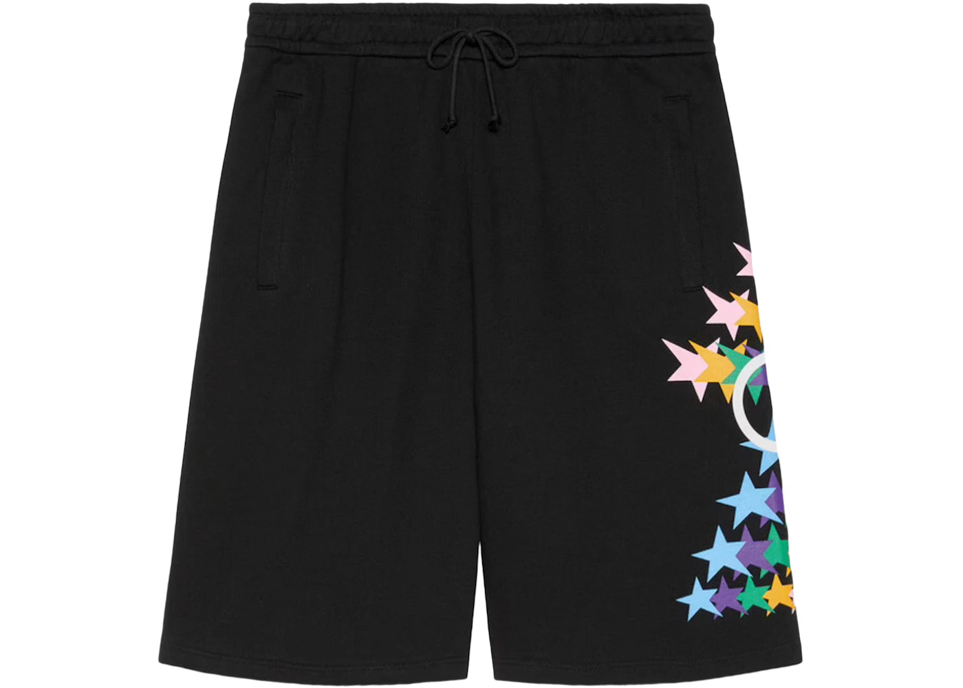 Gucci Interlocking G Star Flash Print Cotton Shorts Black