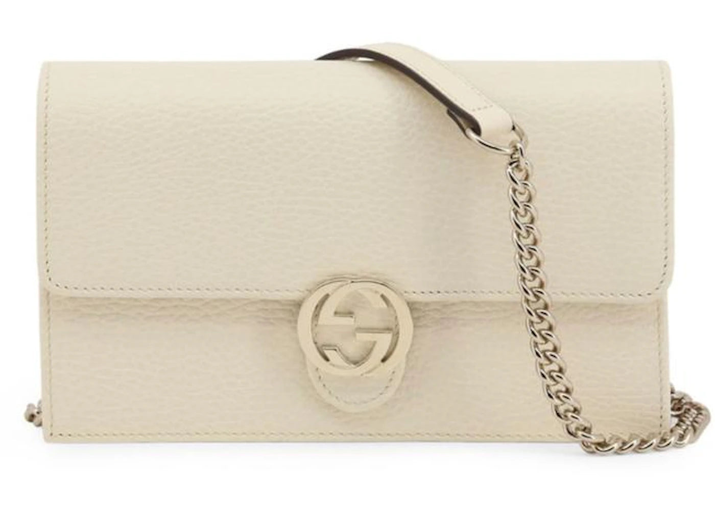 Gucci Interlocking GG Chain Crossbody Bag White