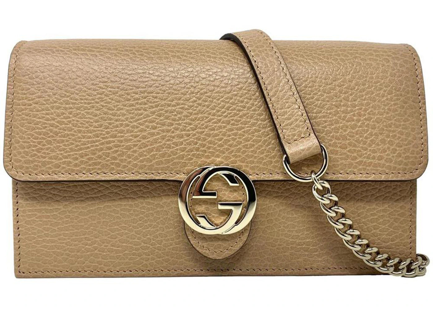 Gucci Interlocking GG Wallet On Chain (18 Card Slot) Beige