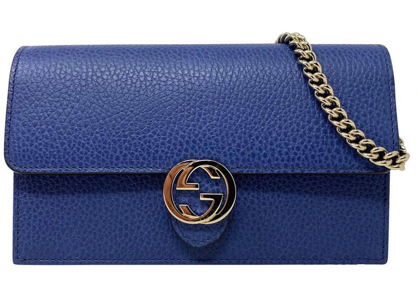 Gucci Interlocking GG Wallet On Chain (18 Card Slot) Blue