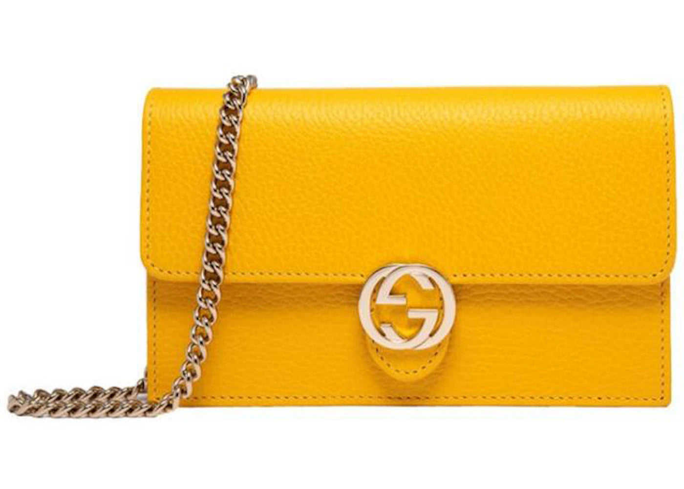 Gucci Interlocking GG Wallet on Chain Yellow