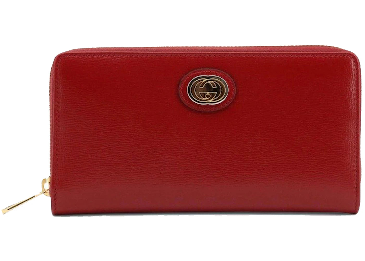 Gucci Interlocking Zip Around Wallet Red