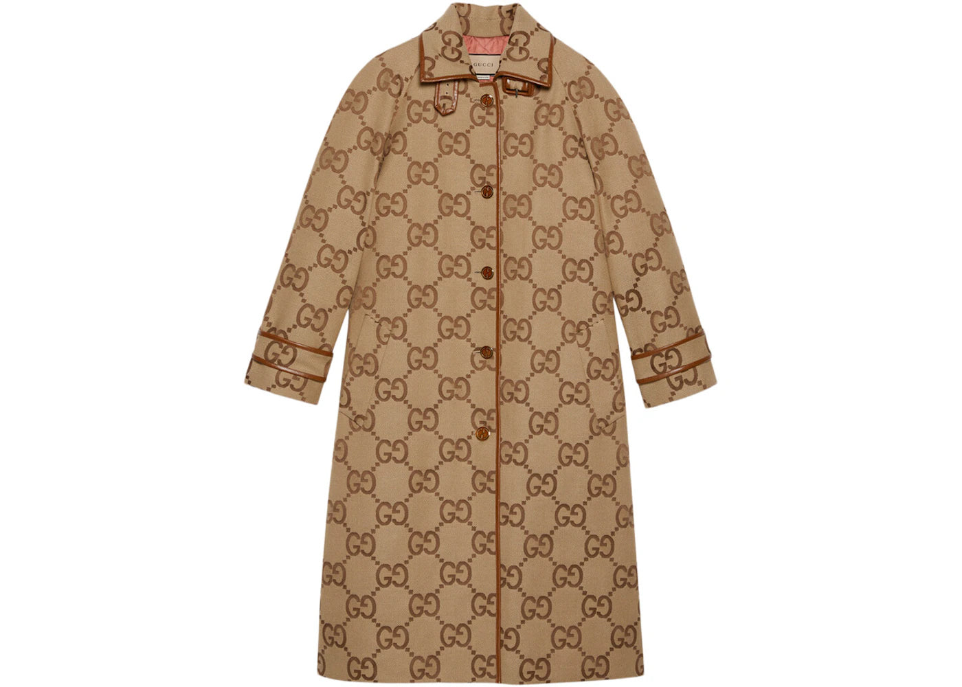 Gucci Jumbo GG Canvas Coat Beige/Ebony
