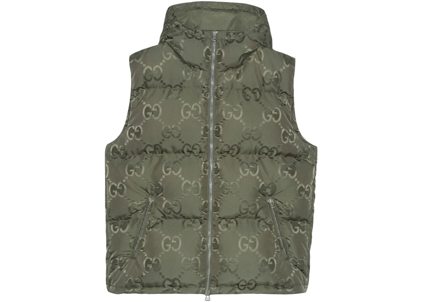 Gucci Jumbo GG Canvas Down Gilet Green