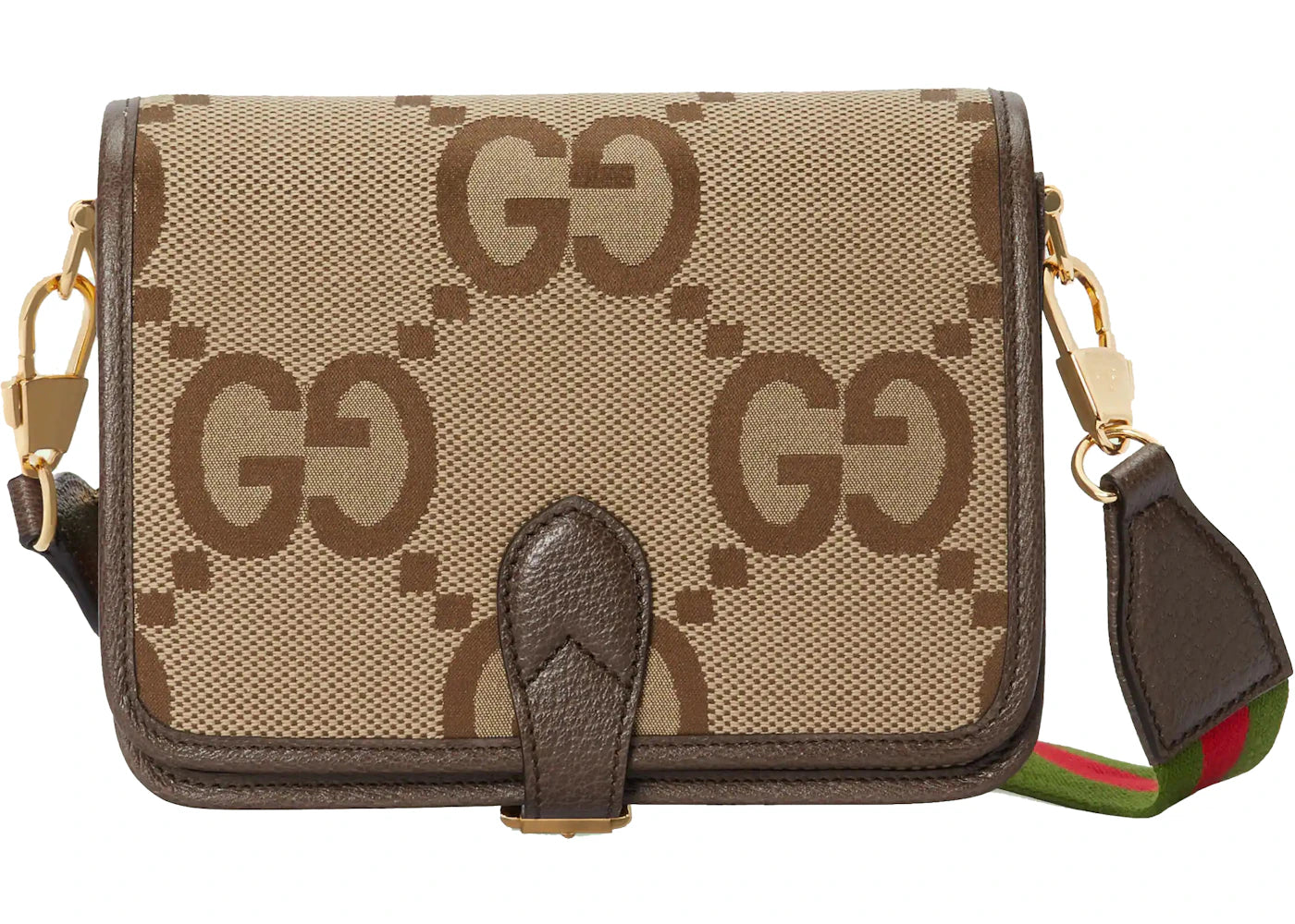 Gucci Jumbo GG Canvas Shoulder Bag Camel/Ebony