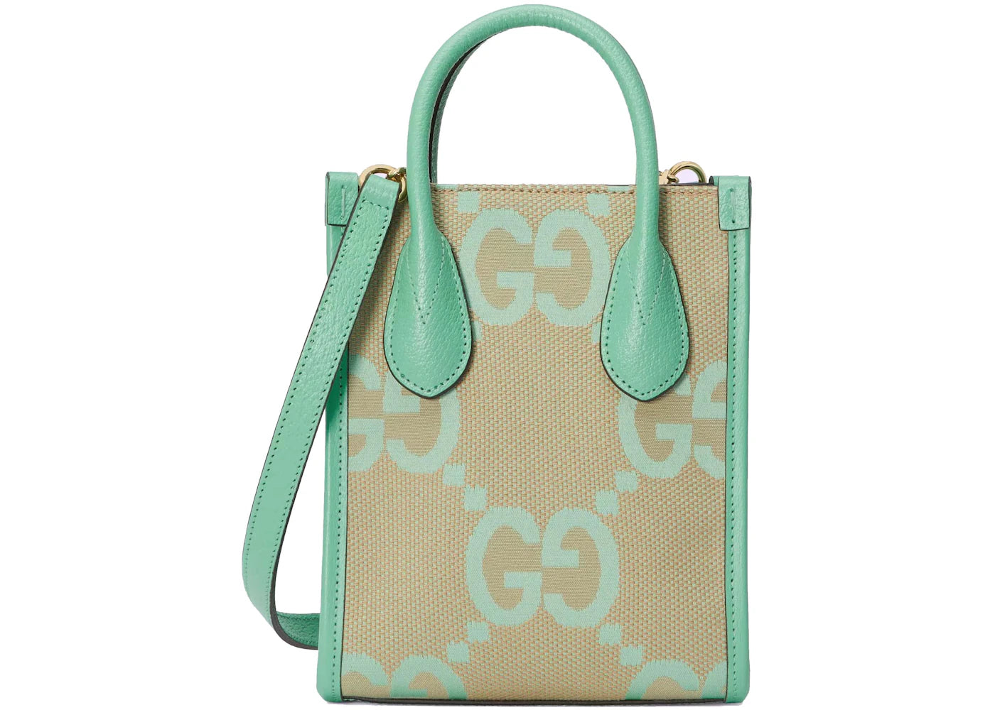 Gucci Jumbo GG Mini Tote Bag Beige/Mint