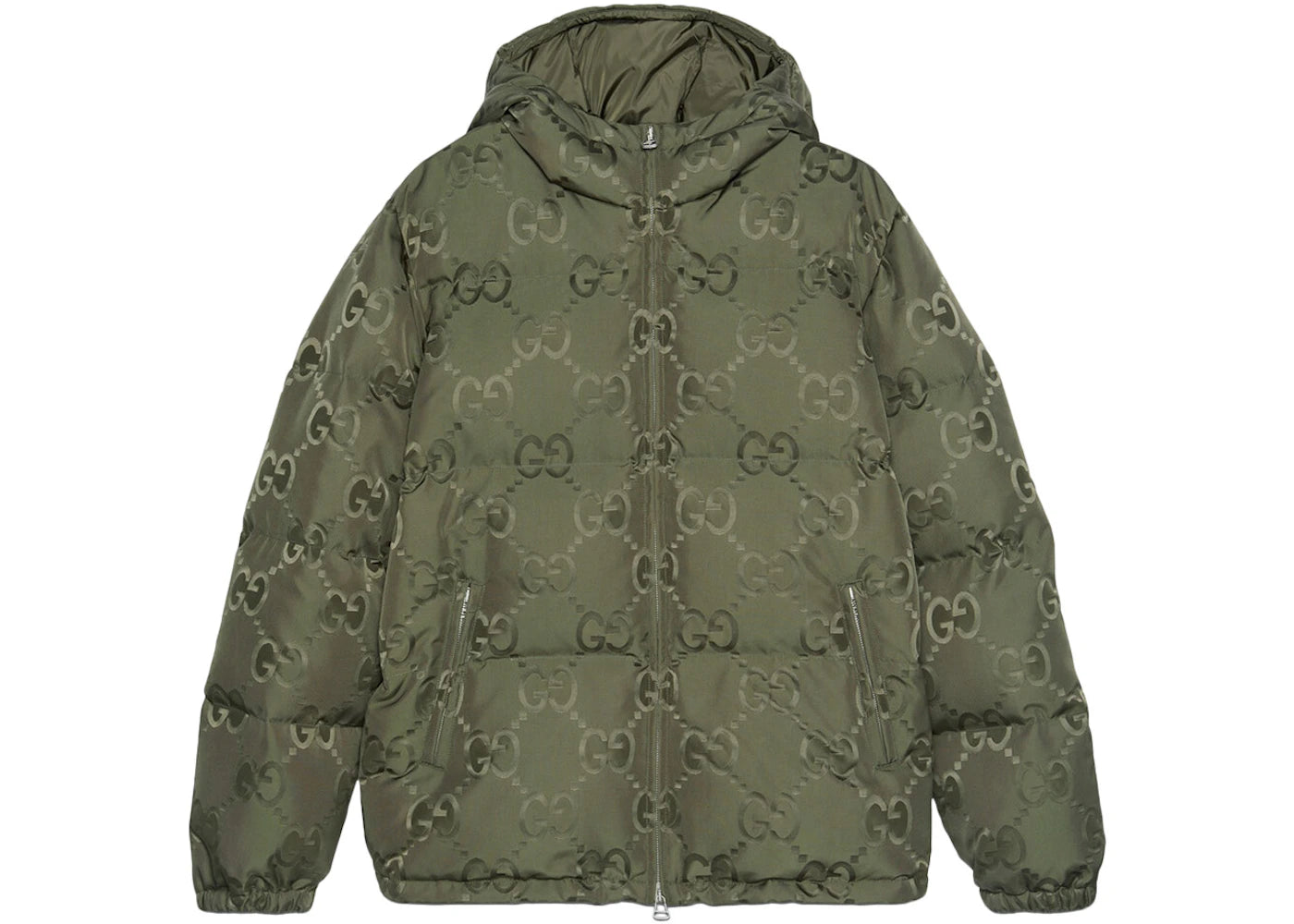 Gucci Jumbo GG Nylon Canvas Goose-Down Jacket Green