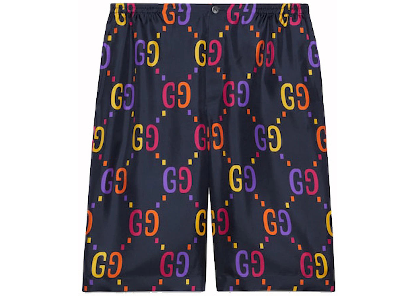 Gucci Jumbo GG Silk Shorts Dark Blue Multi