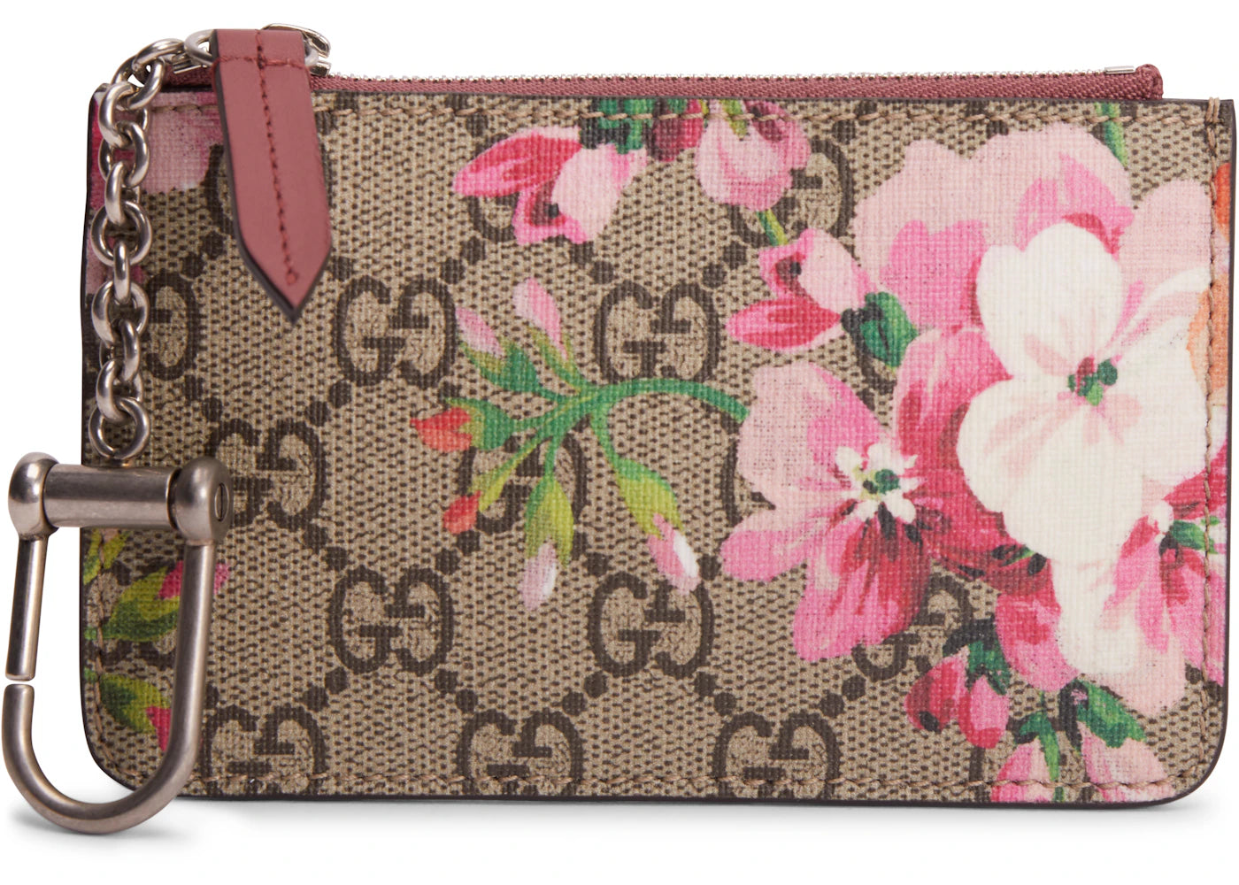 Gucci D Ring Key Case Blooms GG Pink/Brown