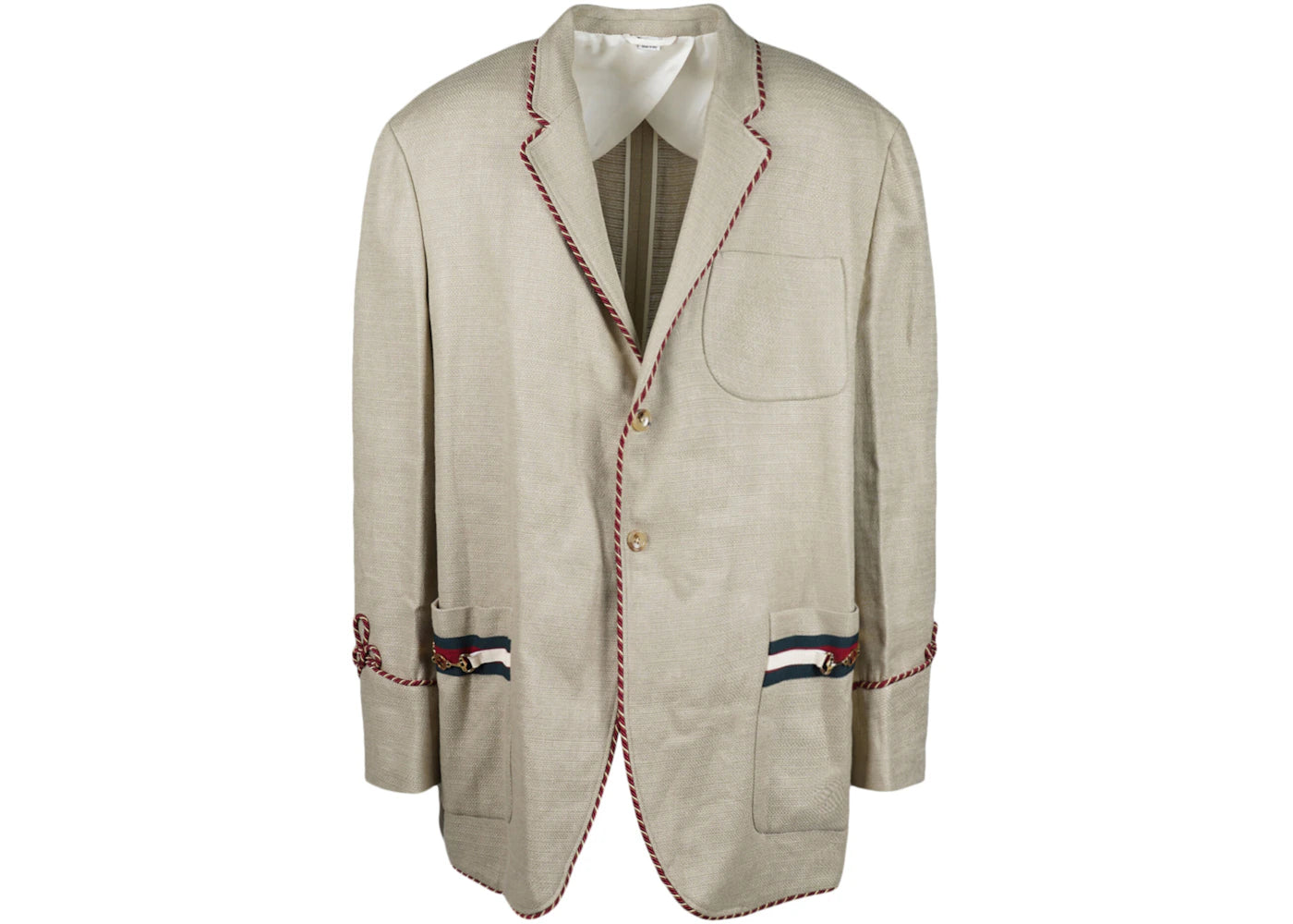 Gucci Khaki Single-Breasted Blazer Natural