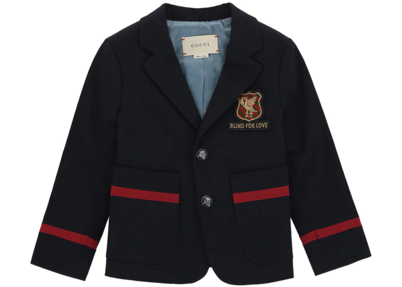 Gucci Kids Blind For Love Suit Jacket Urban Blue/Old Red/Gold Green