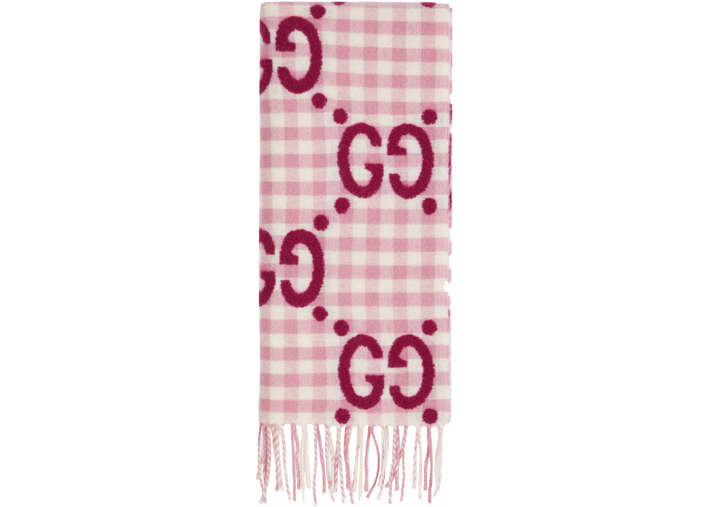 Gucci Kids GG Jacquard Wool Scarf Pink