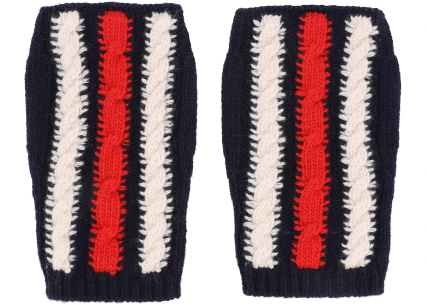 Gucci Knitted Fingerless Gloves Blue