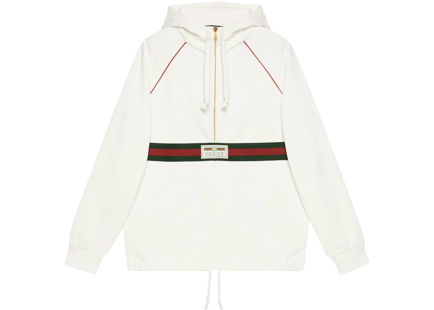 Gucci Label Cotton Canvas Windbreaker Jacket White