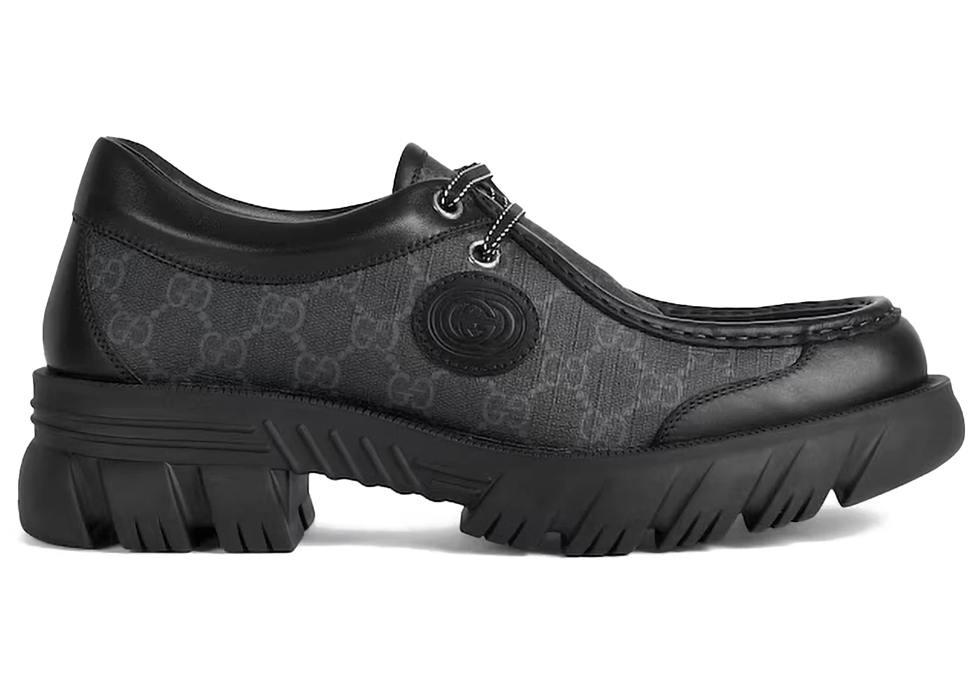 Gucci Lace Up GG Monogram Black