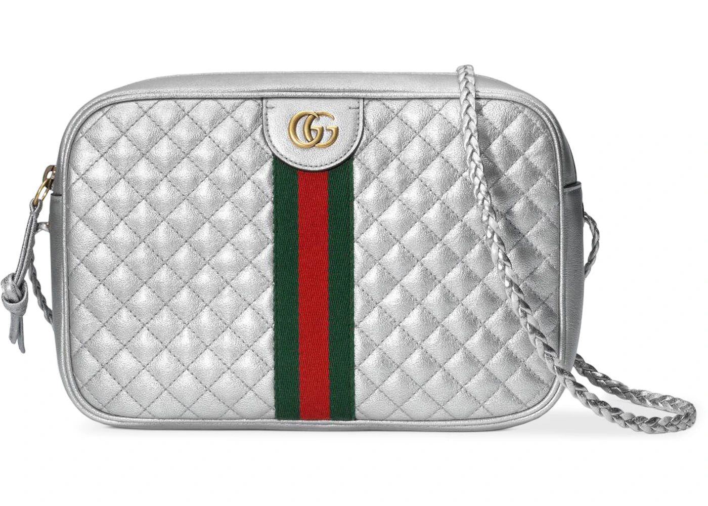 Gucci Laminated Shoulder Bag Small Silver