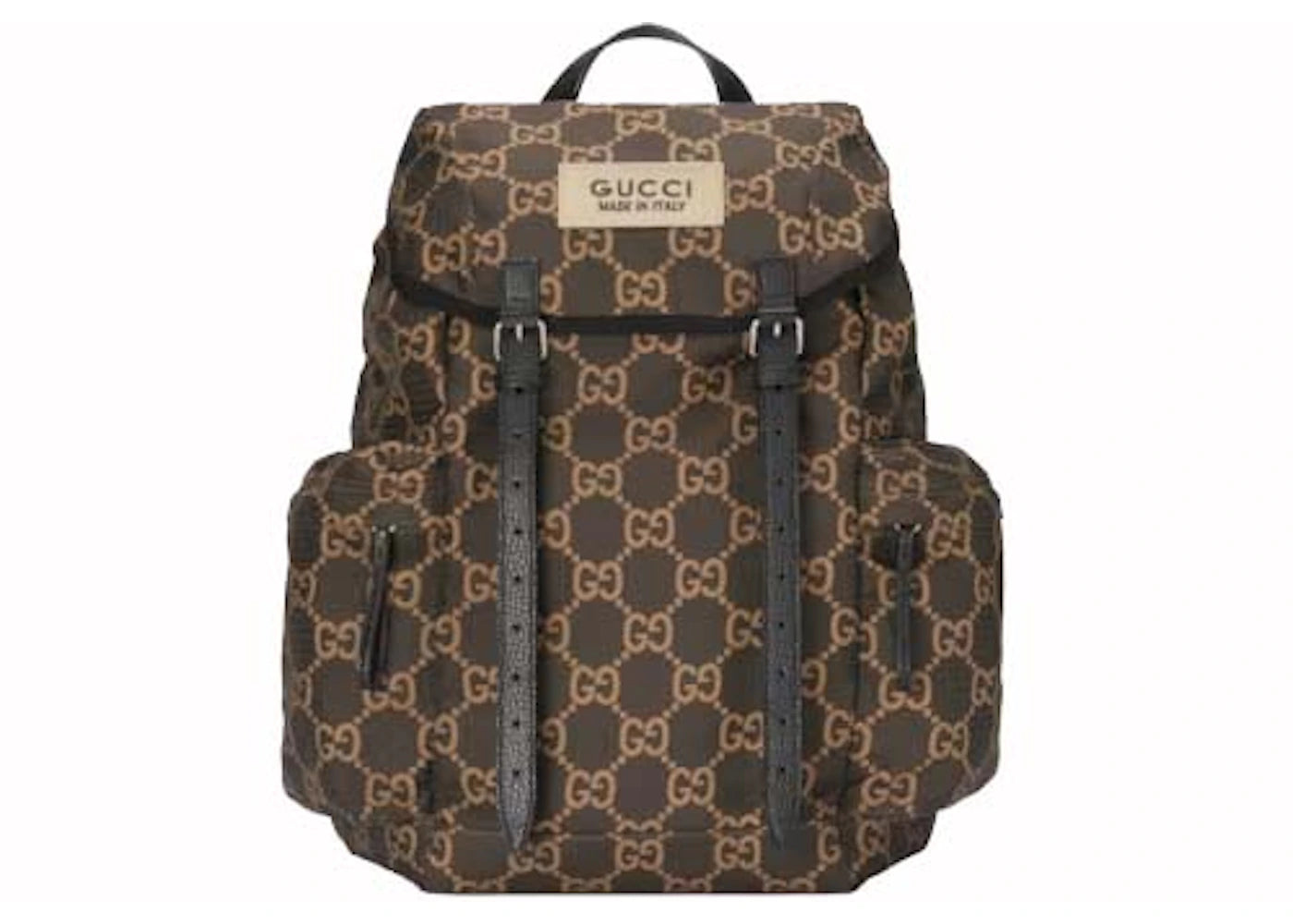 Gucci Large GG Polyester Backpack Ebony/Beige