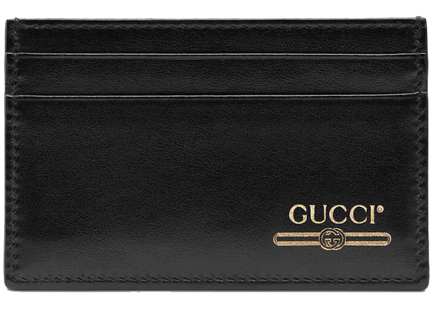 Gucci Leather Card Case with Gucci Logo (4 Card Slot) Black