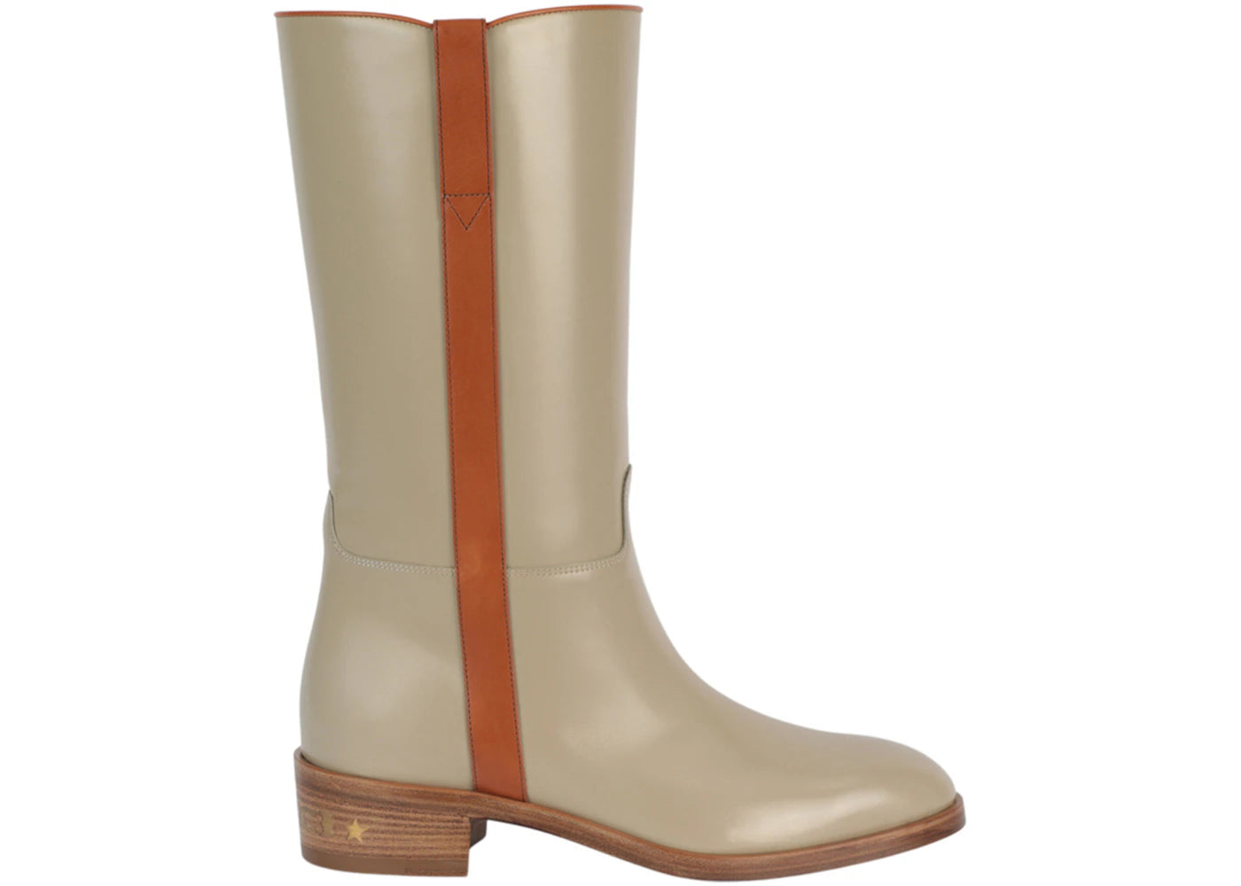 Gucci Leather Mid-Calf Boots Beige