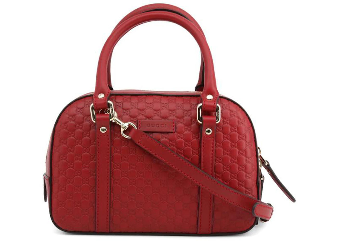 Gucci Leather Top Handle Micro Microguccissima Red