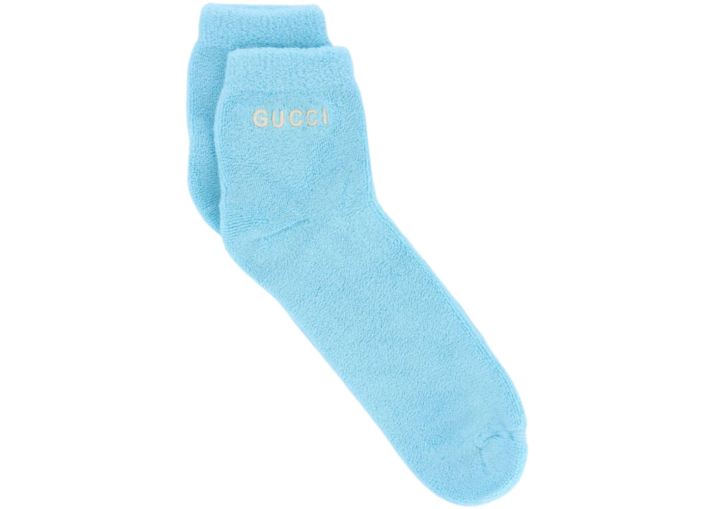 Gucci Logo Fuzzy Ankle Socks Blue